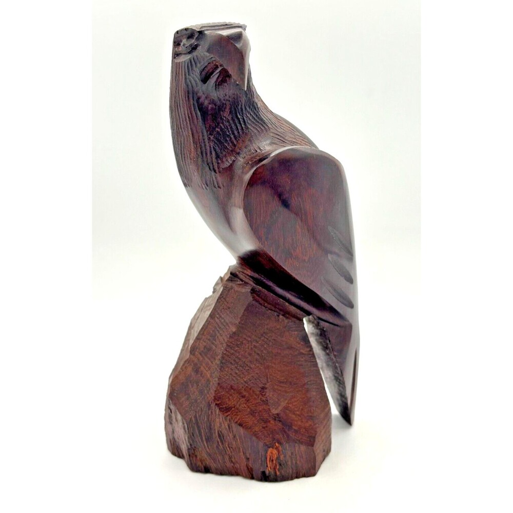 Vintage Hand Carved Ironwood‎ Eagle Detailed Folk Art MCM American Southwest